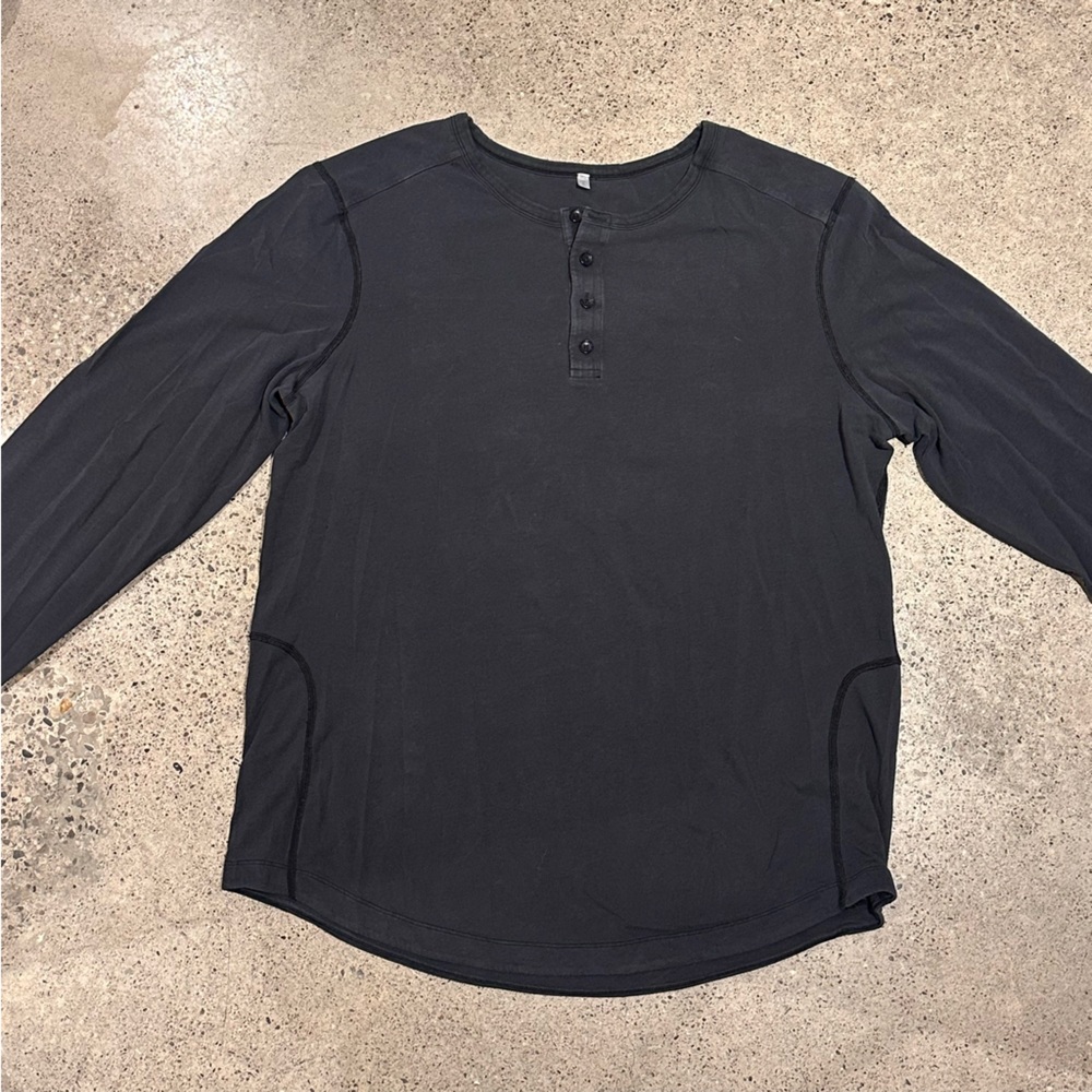 lululemon athletica Black Long Sleeve Henley Shirt